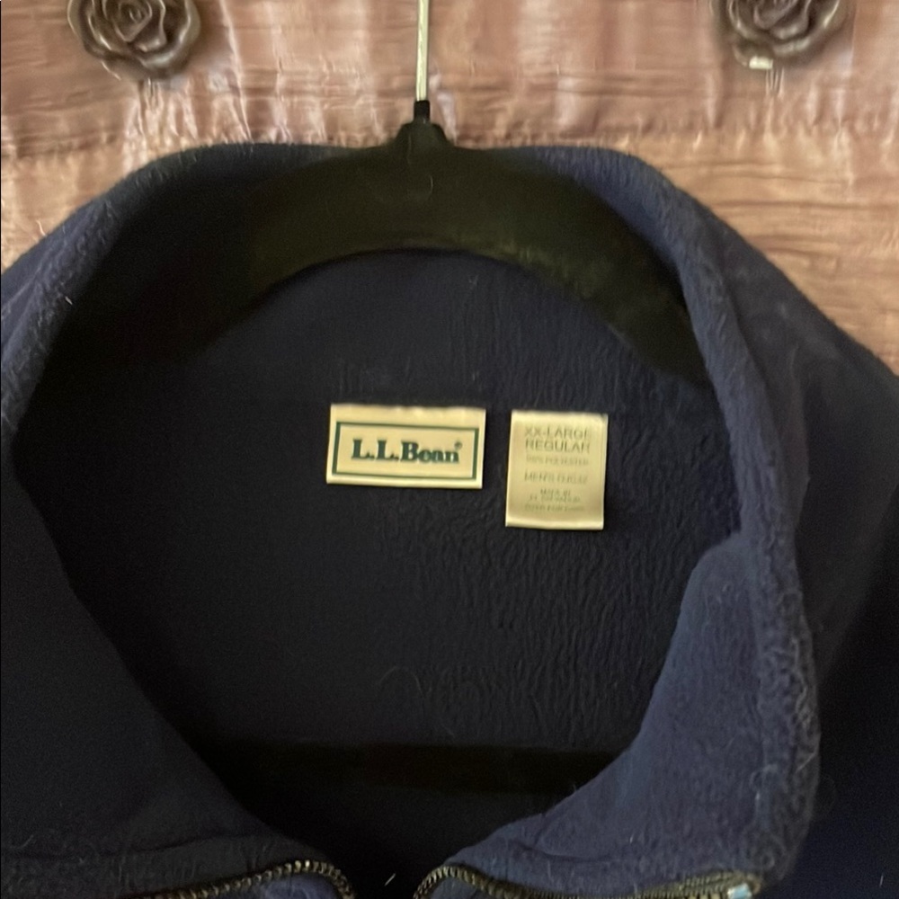 L.L. Bean Blue 1/4 Zip Up Sweater Soft Cozy Fleece - Picture 2 of 7